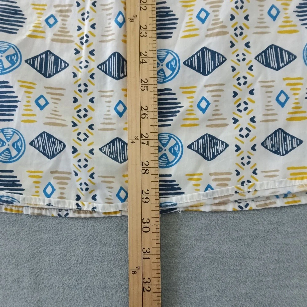The North Face Mens Large White Blue Yellow Geometric Tribal Cotton Button Shirt